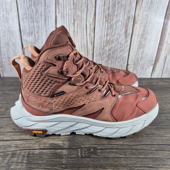 Hoka One One Anacapa Mid GTX Hiking Shoes Women's 7.5 B Hot Sauce CherryMahogany - Picture 3 of 9